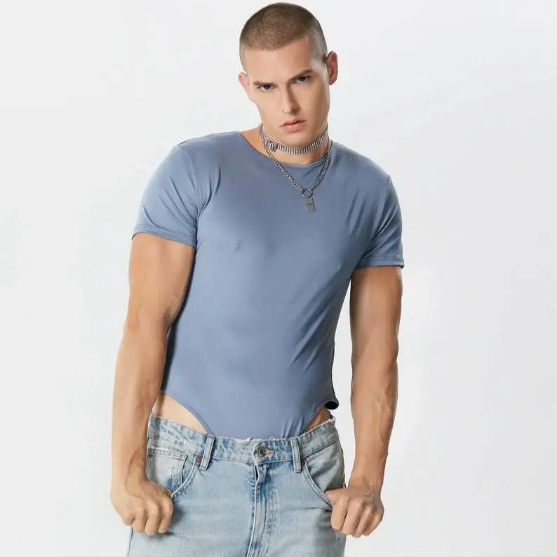 a hot gay man in blue Men's Pure Basic T-Shirt Bodysuit - Men's Singlets, Bodysuits, Leotard & Unitard - pridevoyageshop.com