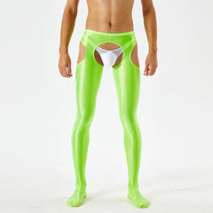 sexy gay man in green Men's Shiny Metallic Crotchless Pantyhose | Gay Lingerie - pridevoyageshop.com - gay men’s bodystocking, lingerie, fishnet and fetish wear