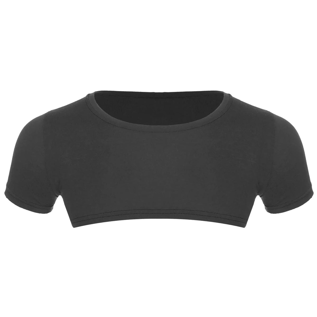 black Men's Casual Solid Crop Tops | Gay Crop Tops & Club Wear - pridevoyageshop.com - gay crop tops, gay casual clothes and gay clothes store