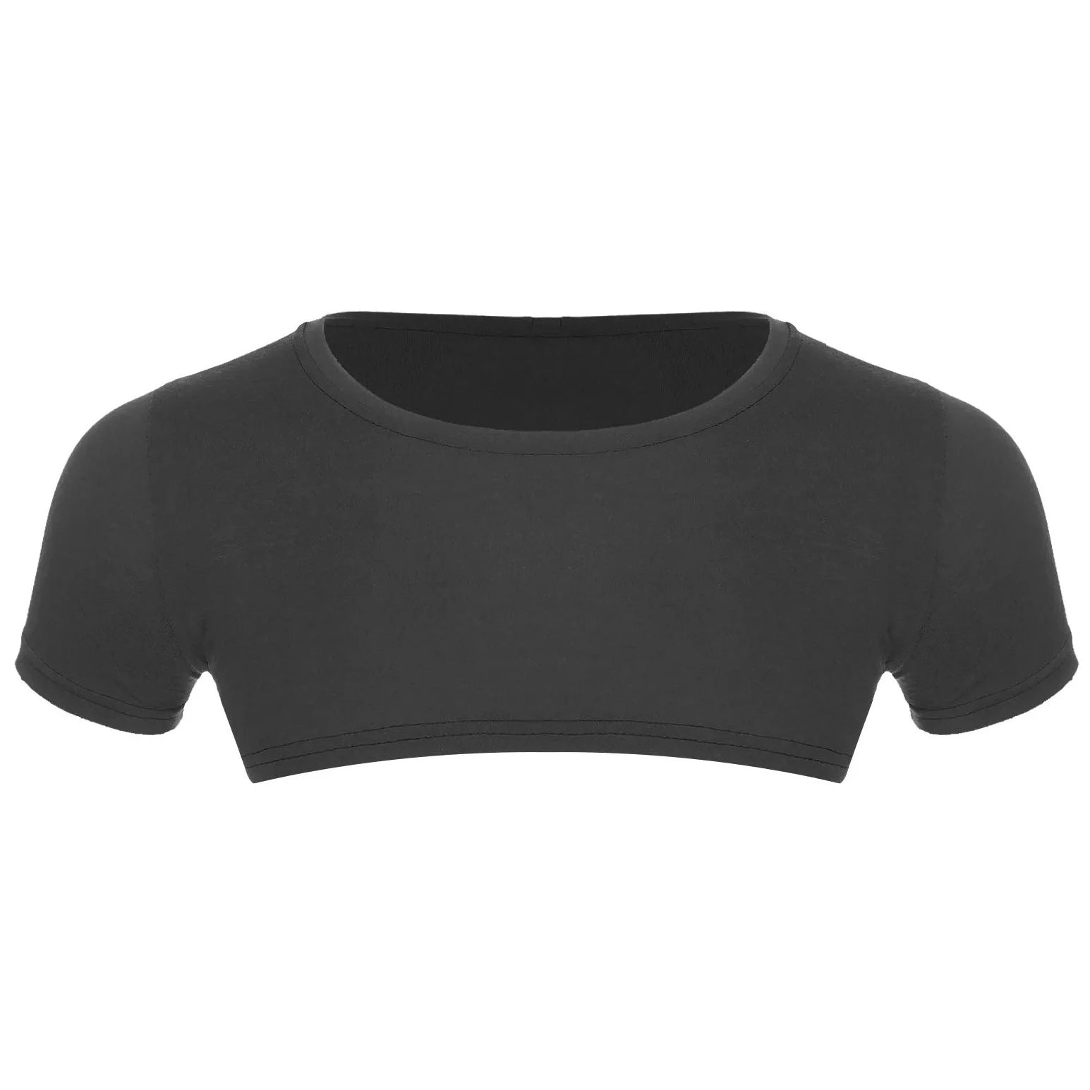 black Men's Casual Solid Crop Tops | Gay Crop Tops & Club Wear - pridevoyageshop.com - gay crop tops, gay casual clothes and gay clothes store