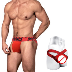 front of a man in Red OBSO Men's G-String Jockstrap Underwear - pridevoyageshop.com - gay men’s underwear and swimwear