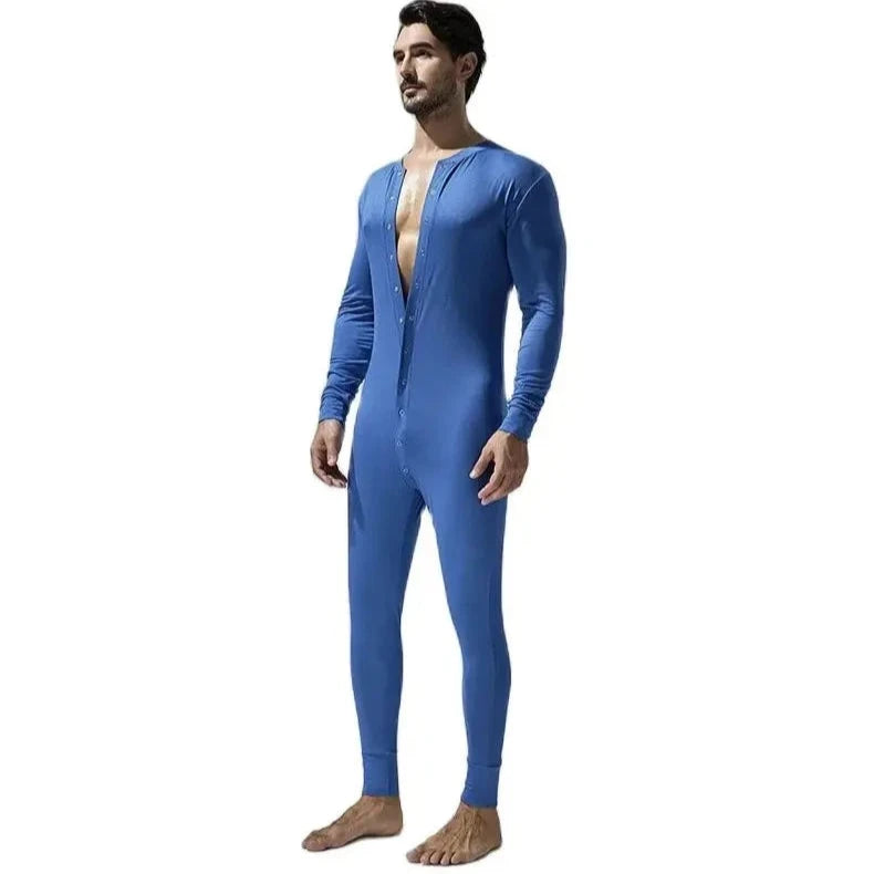 a hot daddy in blue Yes, Daddy Men Onesie Pajamas - pridevoyageshop.com - gay men pajamas, gay men loungewear, gay men sleepwear