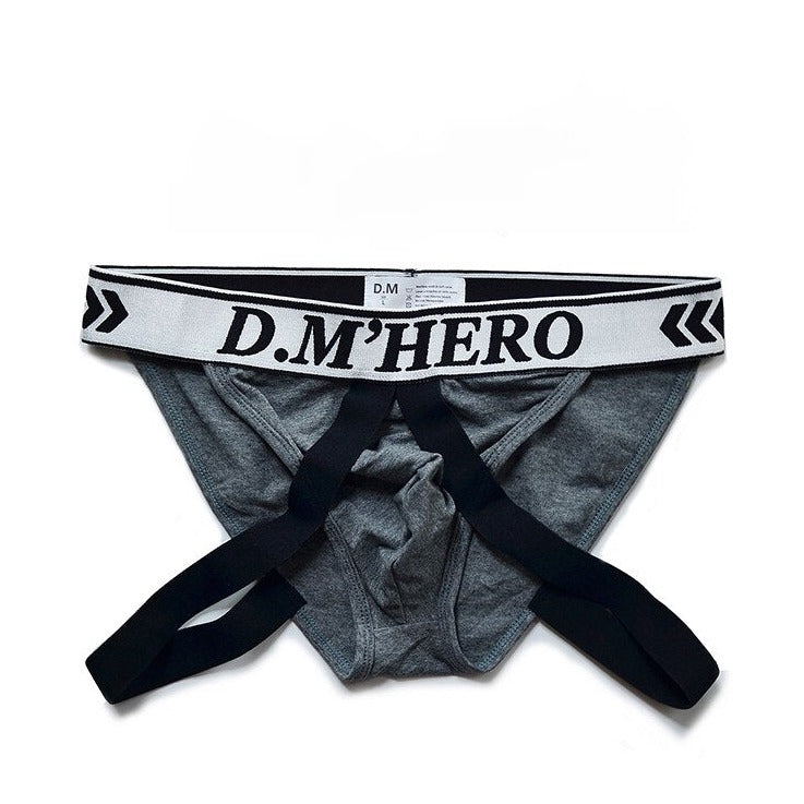 dark gray DM Hero Garter Briefs | Gay Men Underwear- pridevoyageshop.com - gay men’s underwear and swimwear