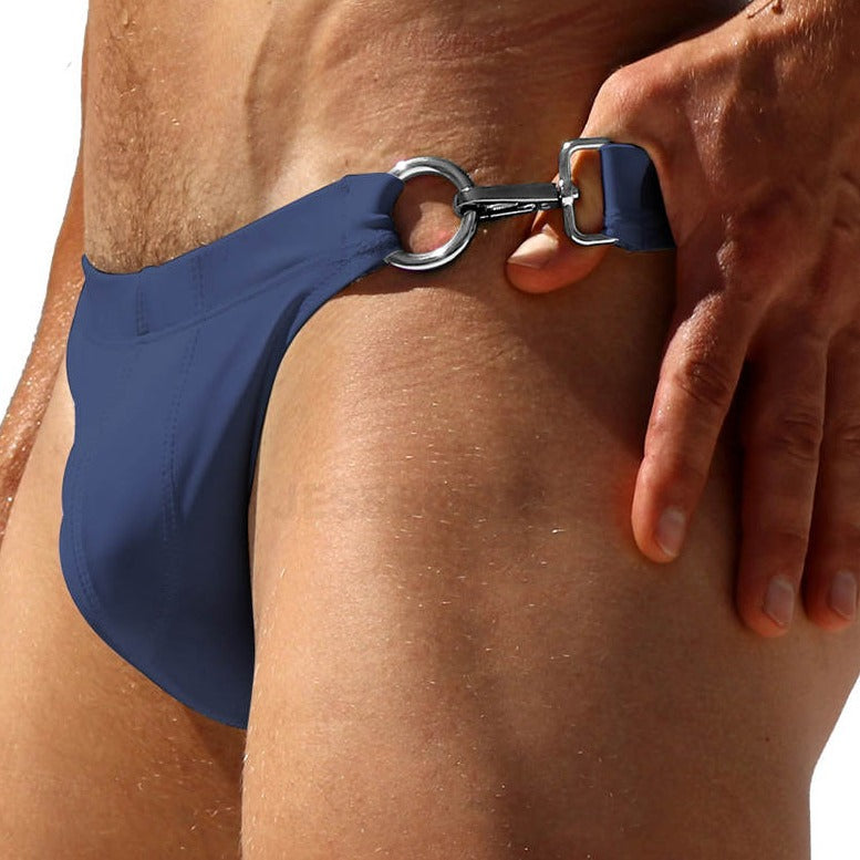 sexy gay man in dark blue Gay Swimwear | Gay Men's Clipper Swim Briefs- pridevoyageshop.com - gay men’s underwear and swimwear