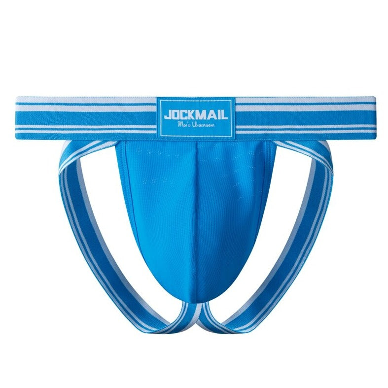 blue Gay Gym Jockstraps: Jockmail Fiesta Rave Gay Jockstrap- pridevoyageshop.com - gay men’s underwear and swimwear