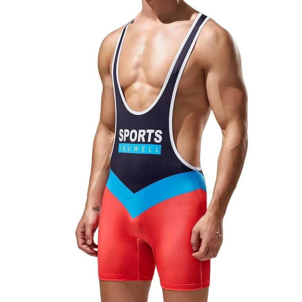 a sexy man in red Racerback Sports Performance Singlet - Men's Singlets, Bodysuits, Leotard & Unitard - pridevoyageshop.com