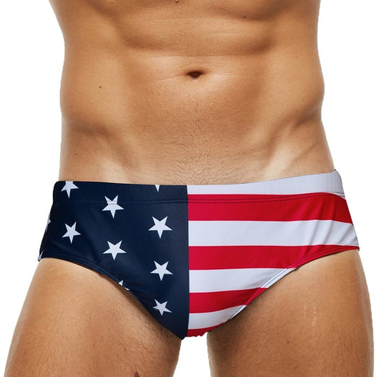 hot gay man in flag Gay Swimwear | 2023 New Men's Sexy Swim Briefs- pridevoyageshop.com - gay men’s underwear and swimwear