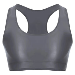 gray Men's Glossy Sports Crop Top | Gay Crop Tops & Sports Wear - pridevoyageshop.com - gay crop tops, gay casual clothes and gay clothes store