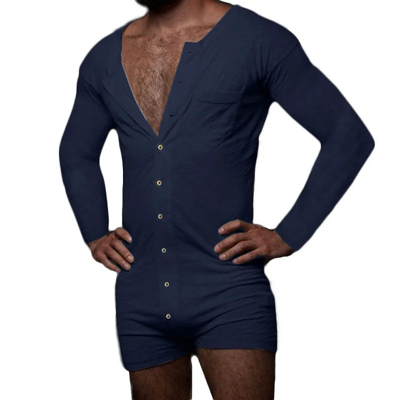 Leave It Open Long-Sleeve Onesie Pajamas for Gay Men