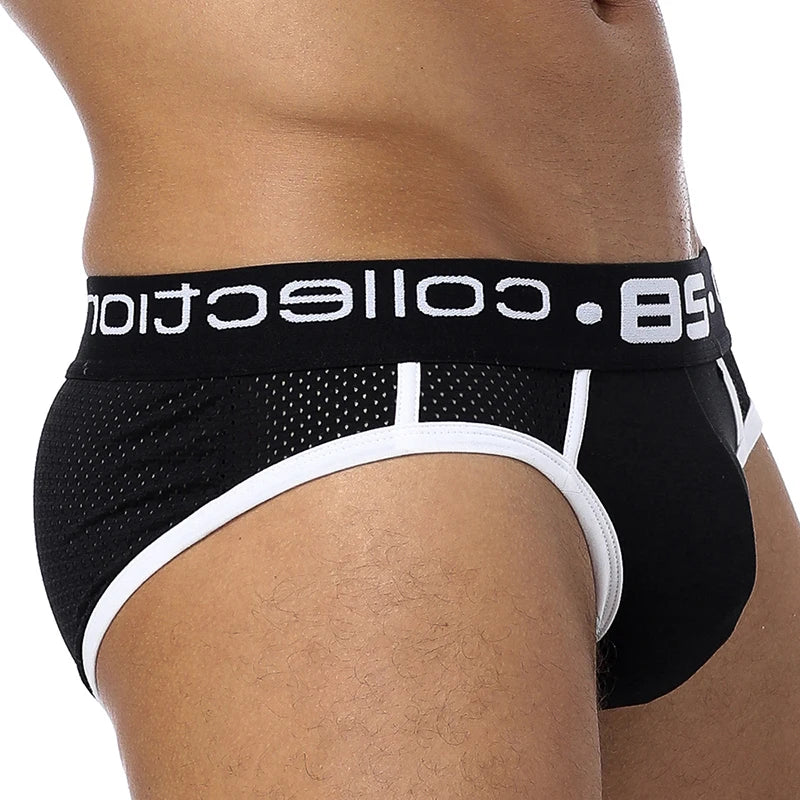 a hot gay man in black Men's 85 Collection Mesh Briefs - pridevoyageshop.com - gay men’s underwear and swimwear
