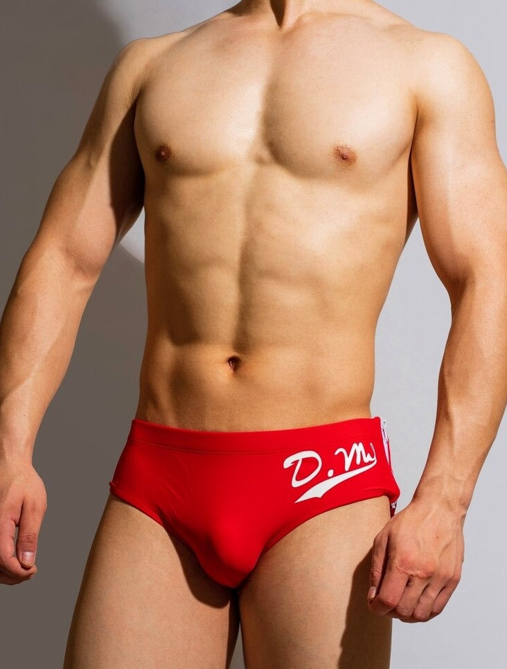 hot gay man in red Gay Swimwear | DM Zipper Swim Briefs- pridevoyageshop.com - gay men’s underwear and swimwear