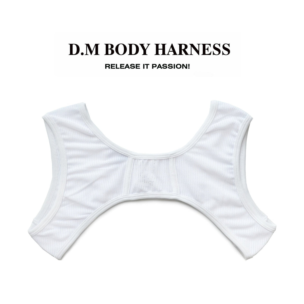 white DM Passion Mesh Harness | Gay Harness- pridevoyageshop.com - gay men’s harness, lingerie and fetish wear
