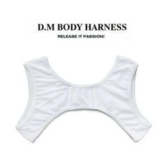white DM Passion Mesh Harness | Gay Harness- pridevoyageshop.com - gay men’s harness, lingerie and fetish wear