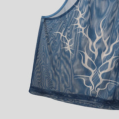 Sin City Flame Mesh Cami