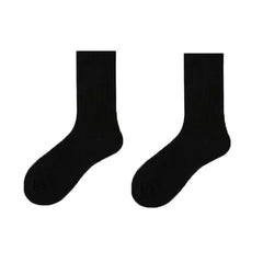 black Ribbed Cotton Crew Socks: Gay Men's Basic Socks for 2023- pridevoyageshop.com - gay men’s harness, lingerie and fetish wear