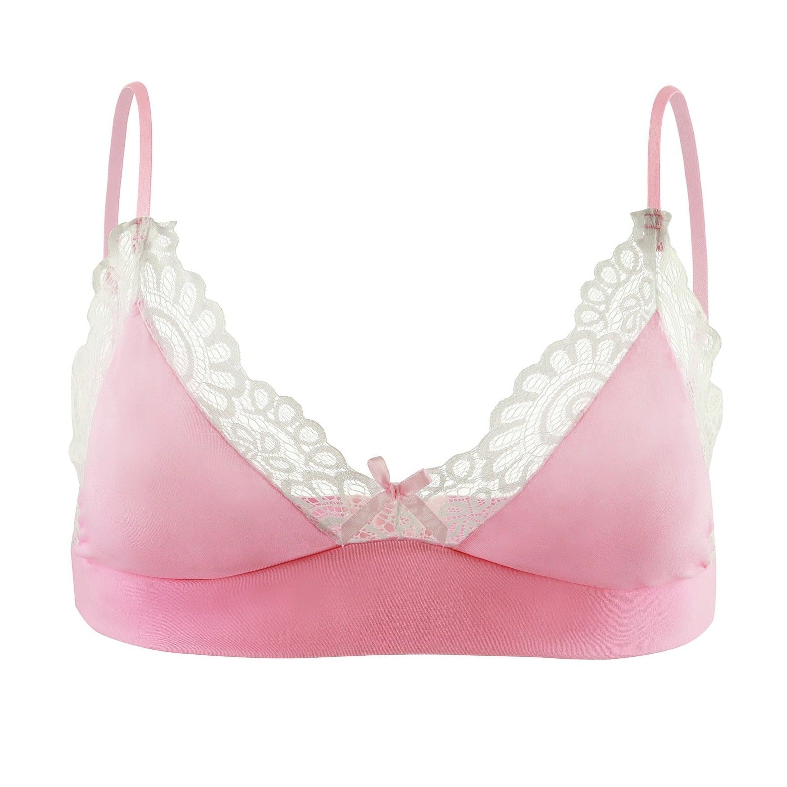 pink Sensual Lace Trim Bras: Bralette and Lingerie for Men- pridevoyageshop.com - gay men’s harness, lingerie and fetish wear