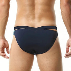 a sext gay man in dark blue Bold Criss-Cross Super Briefs - pridevoyageshop.com - gay men’s underwear and swimwear