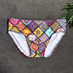 details of Men's Mosaic Patch Swim Briefs - pridevoyageshop.com - gay men’s underwear and swimwear