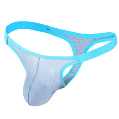 Light Blue Sexy Mens Thongs: Semi Sheer Underwear for Gay Lingerie - pridevoyageshop.com - gay men’s underwear and swimwear
