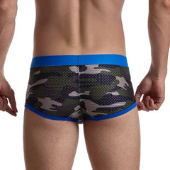 blue Jockmail Camo Mesh Boxer Briefs - pridevoyageshop.com - gay men’s underwear and swimwear