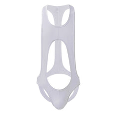 white Multi-colored Backless Bodysuit: Leotard for Men | Gay Unitard- pridevoyageshop.com - gay men’s harness, lingerie and fetish wear