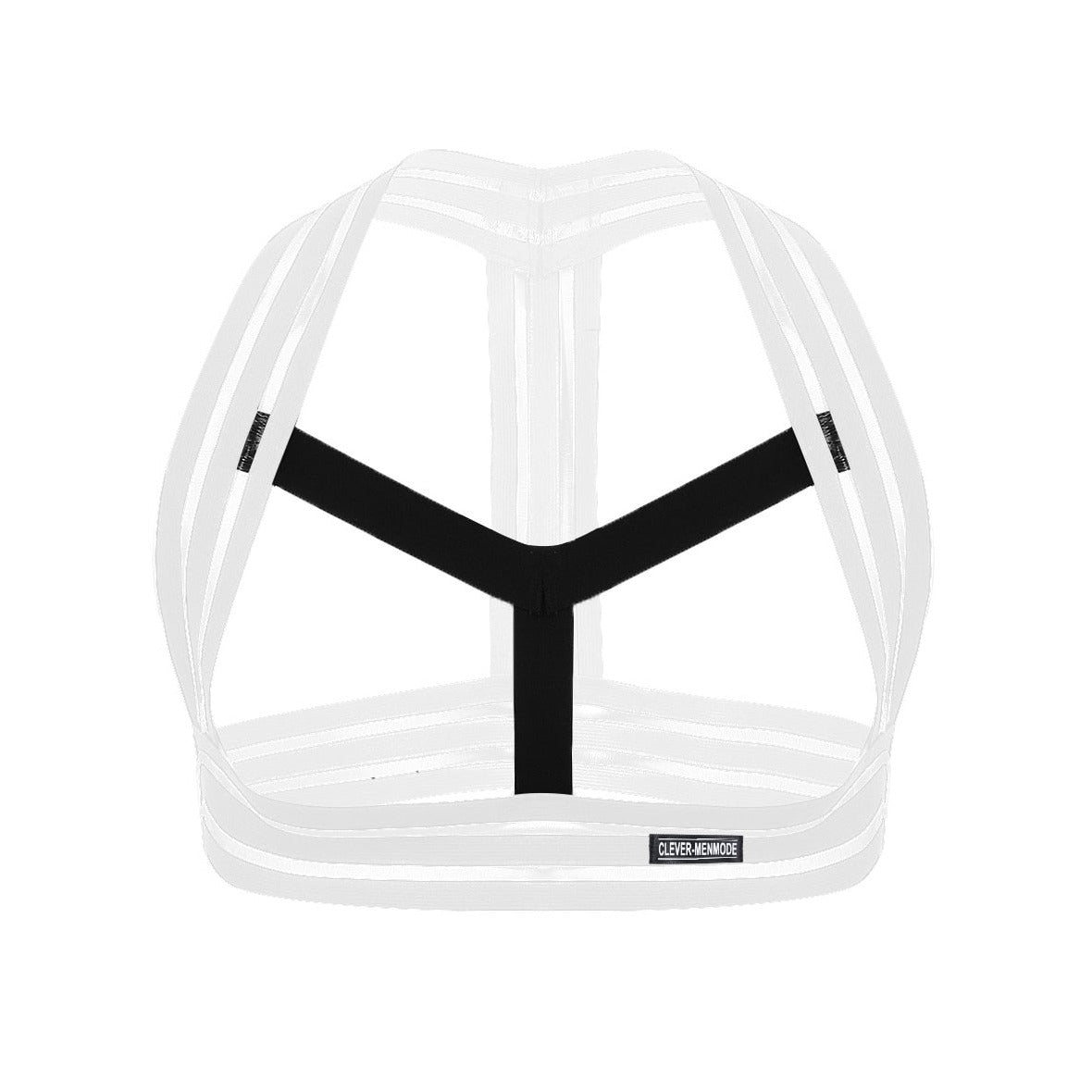 White Multi-Strap Elastic Chest Harness: Sexy Clubwear for Men- pridevoyageshop.com - gay men’s harness, lingerie and fetish wear