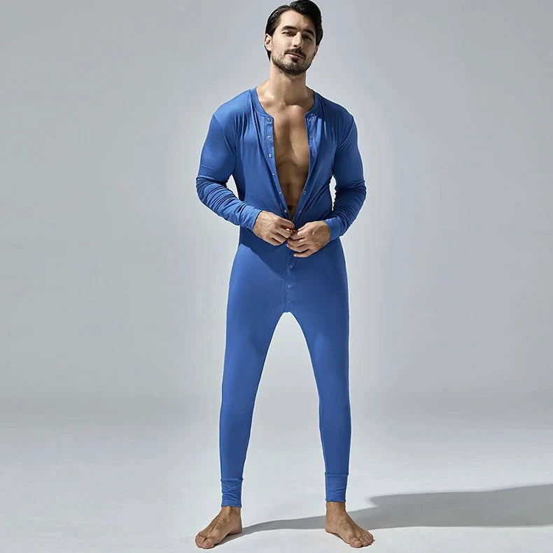 a hot daddy in blue Yes, Daddy Men Onesie Pajamas - pridevoyageshop.com - gay men pajamas, gay men loungewear, gay men sleepwear