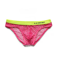 rose red DM Sexy Boy Fishnet Briefs - pridevoyageshop.com - gay men’s underwear and swimwear