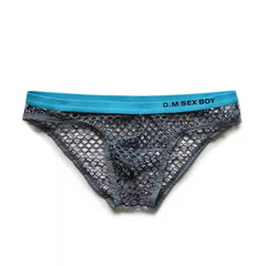 gray DM Sexy Boy Fishnet Briefs - pridevoyageshop.com - gay men’s underwear and swimwear