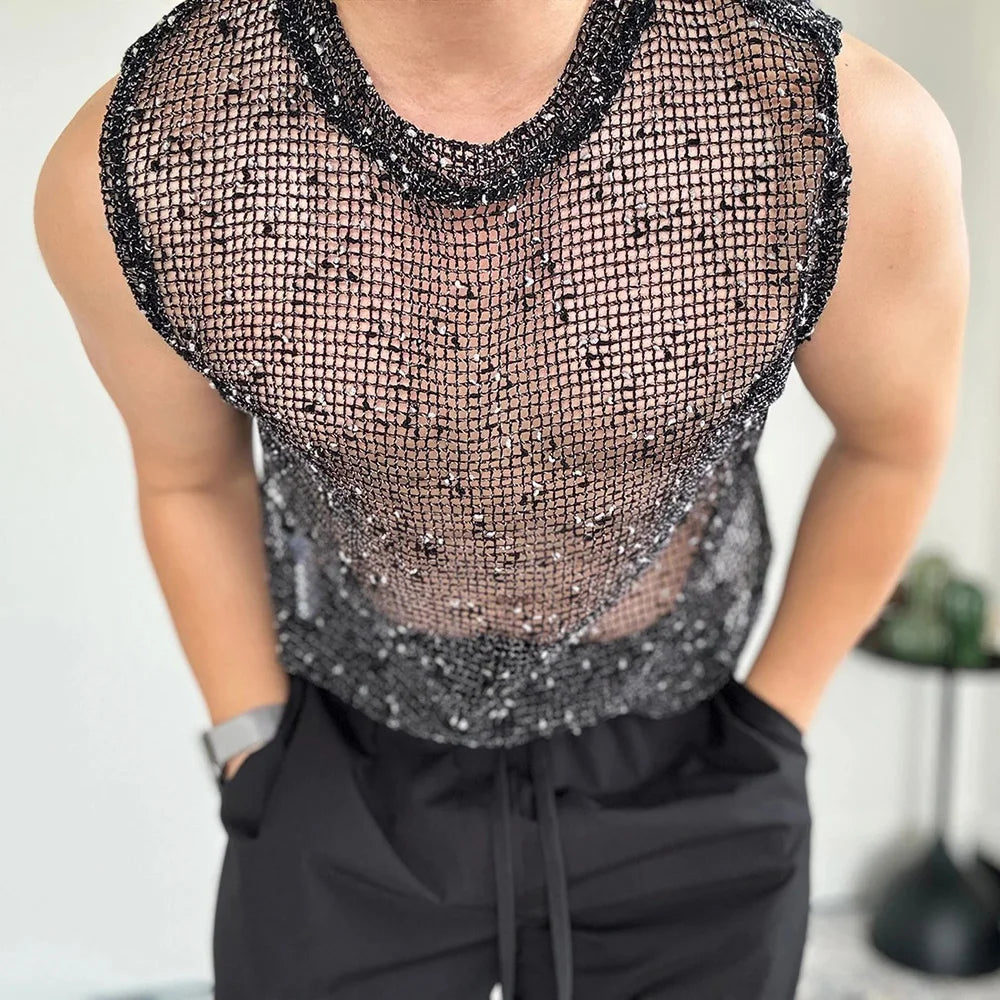 Dive Bar Sequin MeshTank