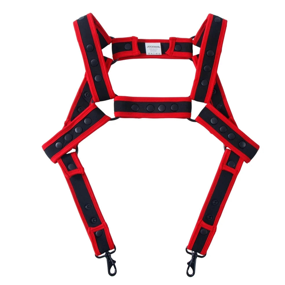 red Pulse Suspender Harness -pridevoyageshop.com - gay men’s harness, lingerie and fetish wear