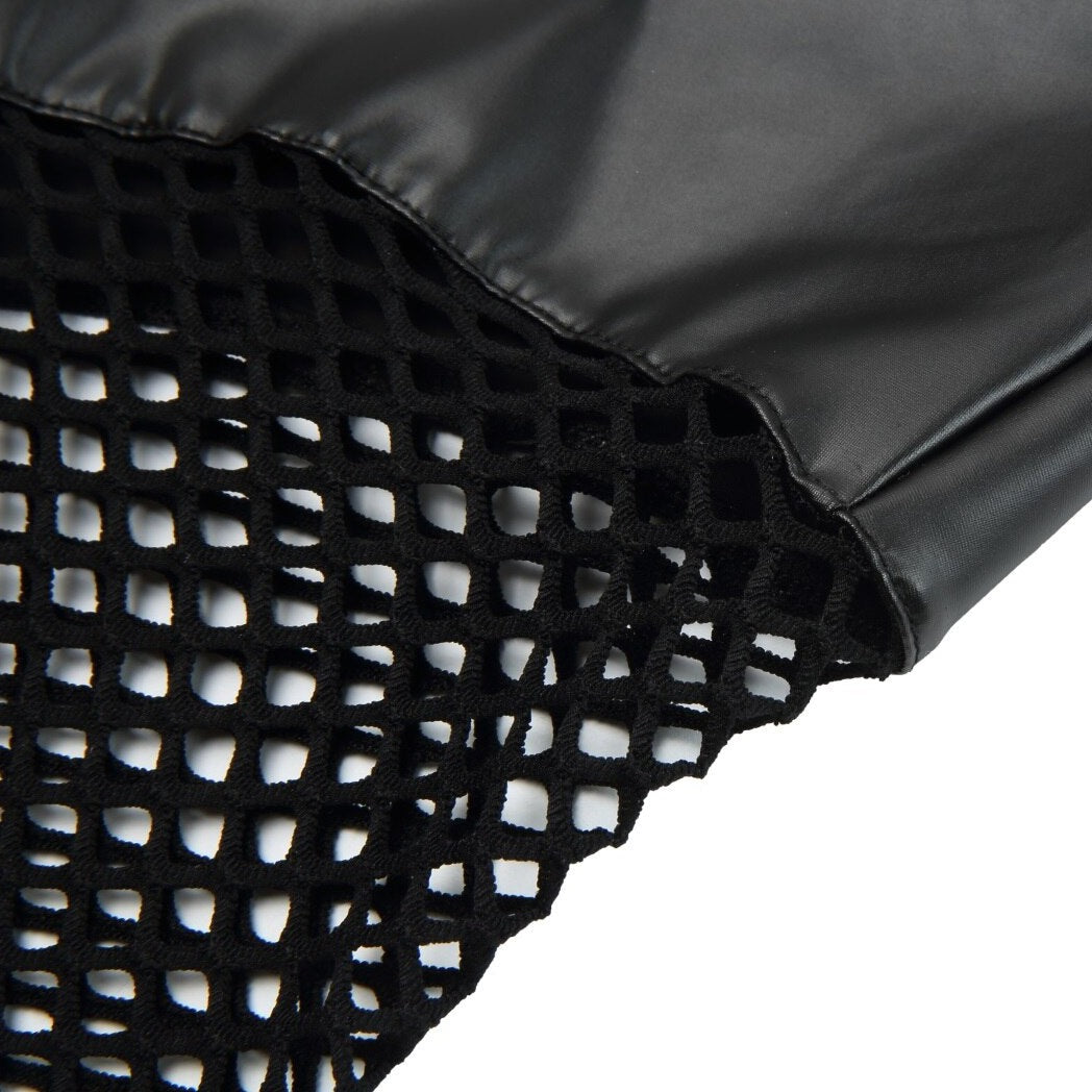 details of Men's Black PU Leather Fishnet Crop Top | Gay Crop Tops - pridevoyageshop.com - gay crop tops, gay casual clothes and gay clothes store
