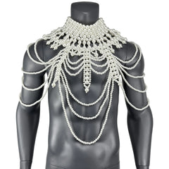 details of Regal Pearl Body Jewelry Harness- pridevoyageshop.com - gay men’s harness, lingerie and fetish wear