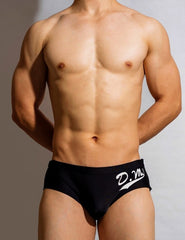 hot gay man in black Gay Swimwear | DM Zipper Swim Briefs- pridevoyageshop.com - gay men’s underwear and swimwear