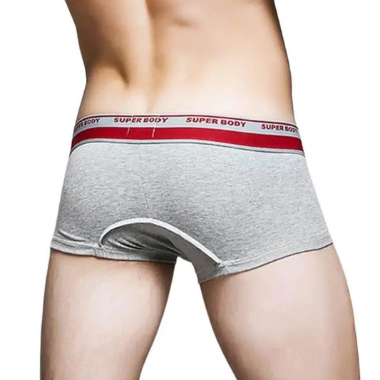 gray SUPERBODY Athletic Laced Boxer Briefs - pridevoyageshop.com - gay men’s underwear and swimwear