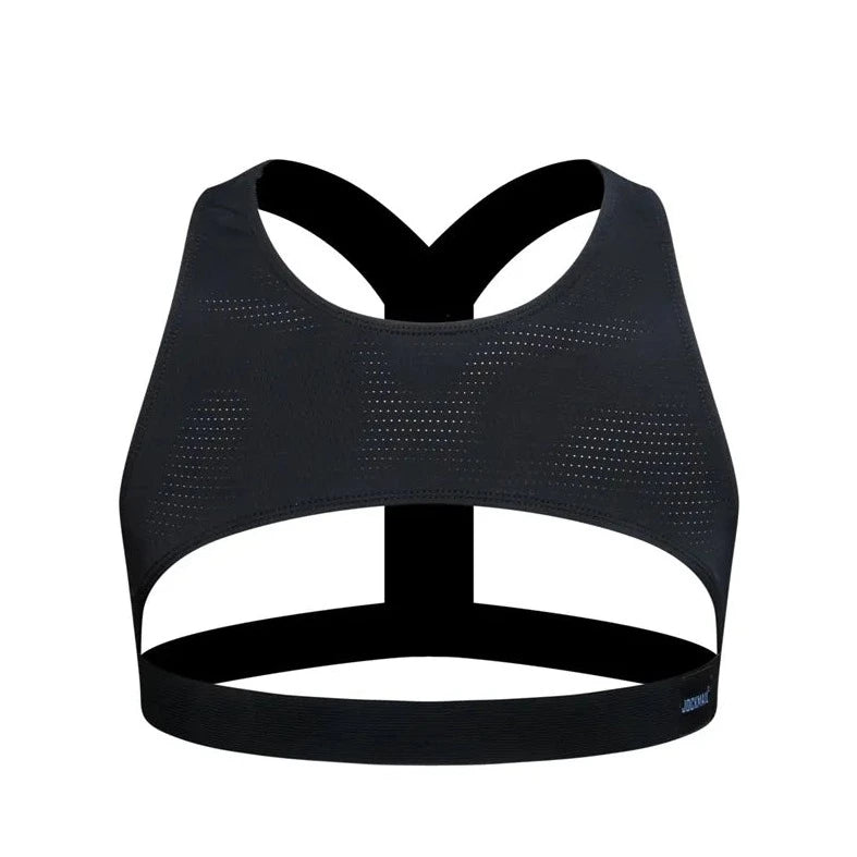 black JOCKMAIL Mesh Harness Crop Tops | Gay Crop Tops & Clubwear - pridevoyageshop.com - gay crop tops, gay casual clothes and gay clothes store
