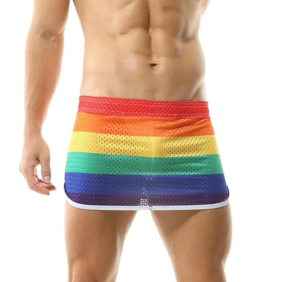 Men's Rainbow Mesh Boxer Briefs - pridevoyageshop.com - gay men’s underwear and swimwear