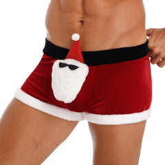 a hot man in Santa’s Surprise Christmas Boxers - pridevoyageshop.com - gay costumes, men role play outfits, gay party costumes and gay rave outfits