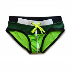 army green Gay Swimwear | DM Laced Swim Briefs- pridevoyageshop.com - gay men’s underwear and swimwear