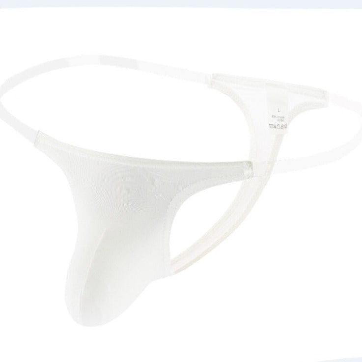 white Gay Swimwear | Men's Barely There Swim Thong - pridevoyageshop.com - gay men’s underwear and swimwear