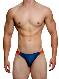 a sexy gay men in navy blue DM Take It Bitch Open Butt Zipper Briefs - pridevoyageshop.com - gay men’s underwear and activewear