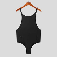 black Whisper Strap Thong Bodysuit - Men's Singlets, Bodysuits, Rompers & Jumpsuits - pridevoyageshop.com