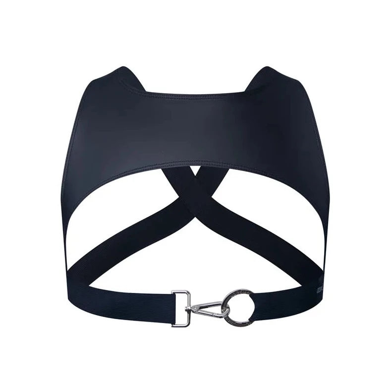 black Erotic Faux Leather Harness Crop Tops | Gay Crop Tops & Club Wear - pridevoyageshop.com - gay crop tops, gay casual clothes and gay clothes store
