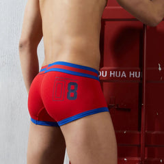 a sexy gay man in red SEOBEAN Color Blocking Neon Boxer Briefs - pridevoyageshop.com - gay men’s underwear and swimwear