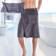 a hot gay guy in gray Men's Beach Towel Wrap with Pockets - pridevoyageshop.com - gay men’s underwear and swimwear