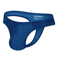 blue ADANNU - Combed Cotton Gay Thongs: Sexy Male Underwear - pridevoyageshop.com - gay men’s underwear and swimwear