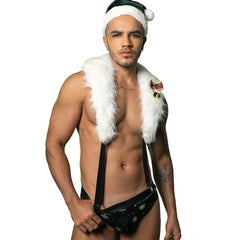 a hot man in Spicy Santa Christmas set - pridevoyageshop.com - gay costumes, men role play outfits, gay party costumes and gay rave outfits