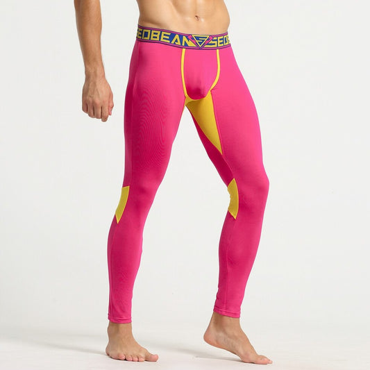sexy gay man in pink Gay Leggings | Seobean Two Toned Workout Leggings - pridevoyageshop.com - gay men’s underwear and activewear