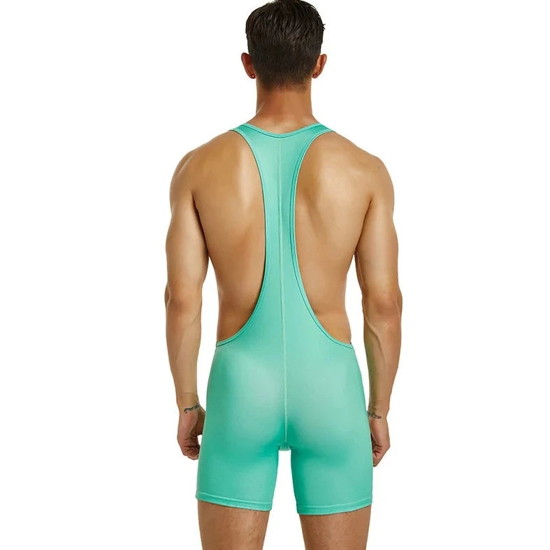  a sexy gay man in Full Green Classic Athletic Singlet - Men's Singlets, Bodysuits, Leotard & Unitard - pridevoyageshop.com