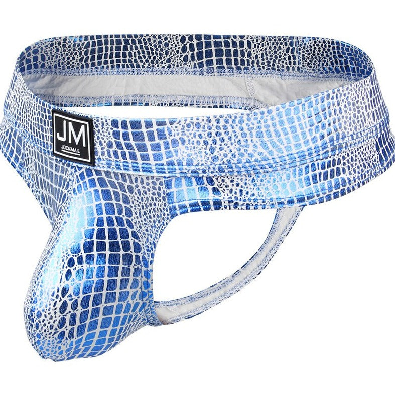 blue Jockmail Wild Secret Snakeskin Thong | Gay Men Underwear- pridevoyageshop.com - gay men’s underwear and swimwear